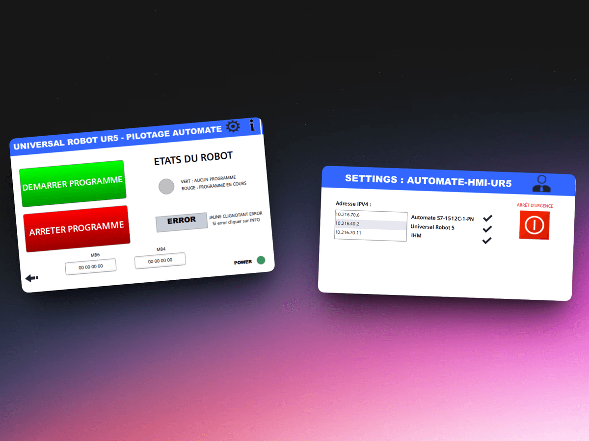 Intégration Robotique UR5 & Siemens